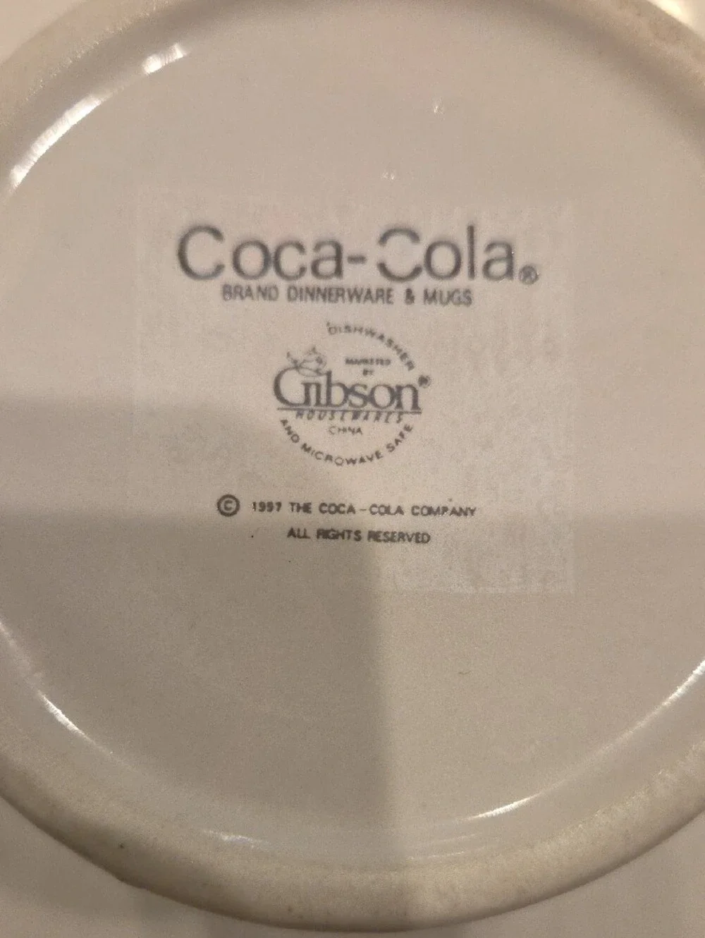 Coca-Cola White Mug with Red Circle and Teal Banner
